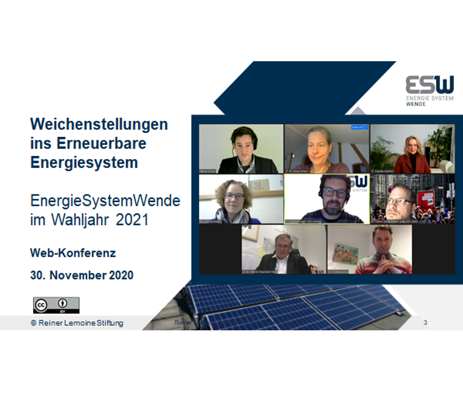 Weichenstellungen ins Erneuerbare Energiesystem – Webkonferenz